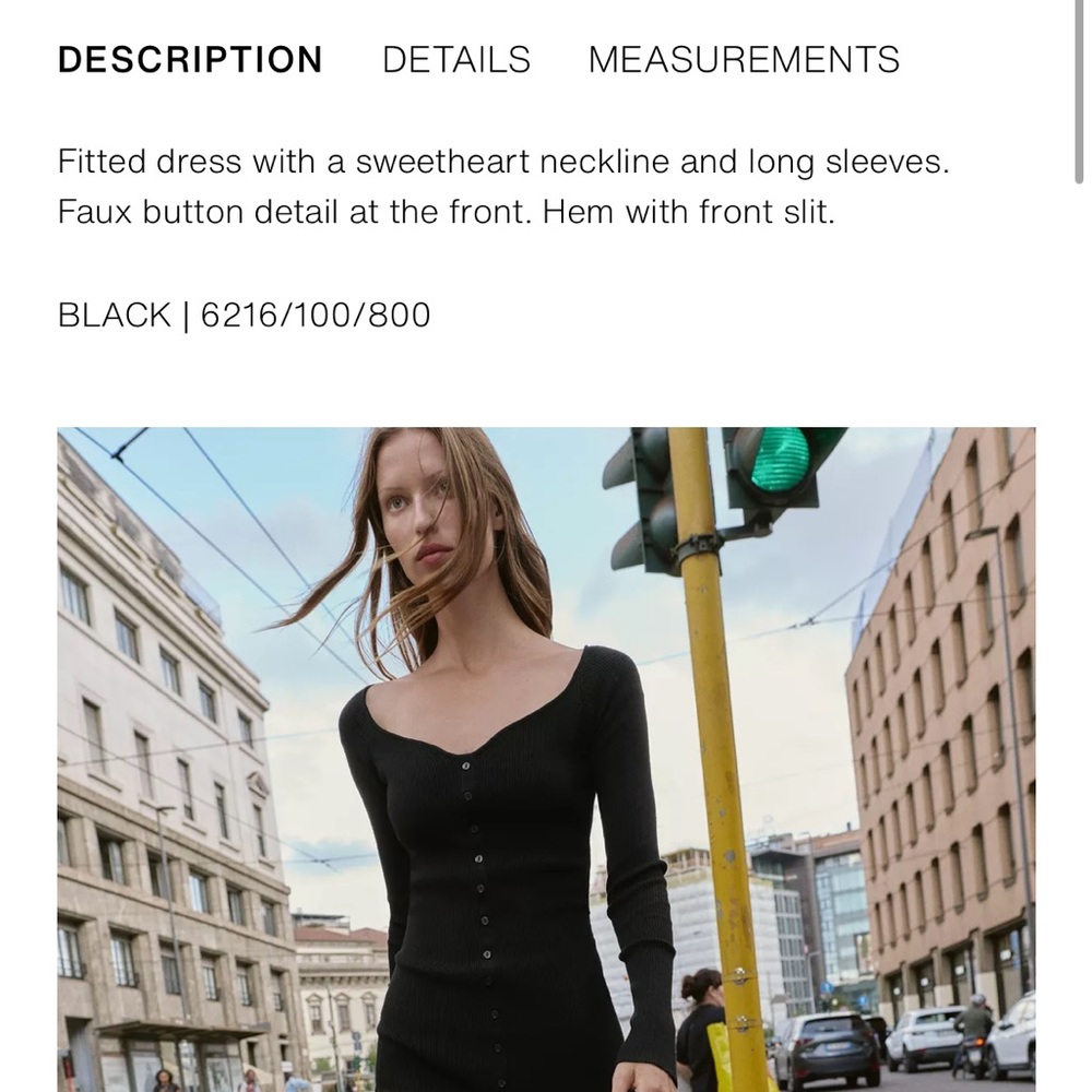 Zara NWT rib knit midi dress black 6216/100 - Picture 11 of 12